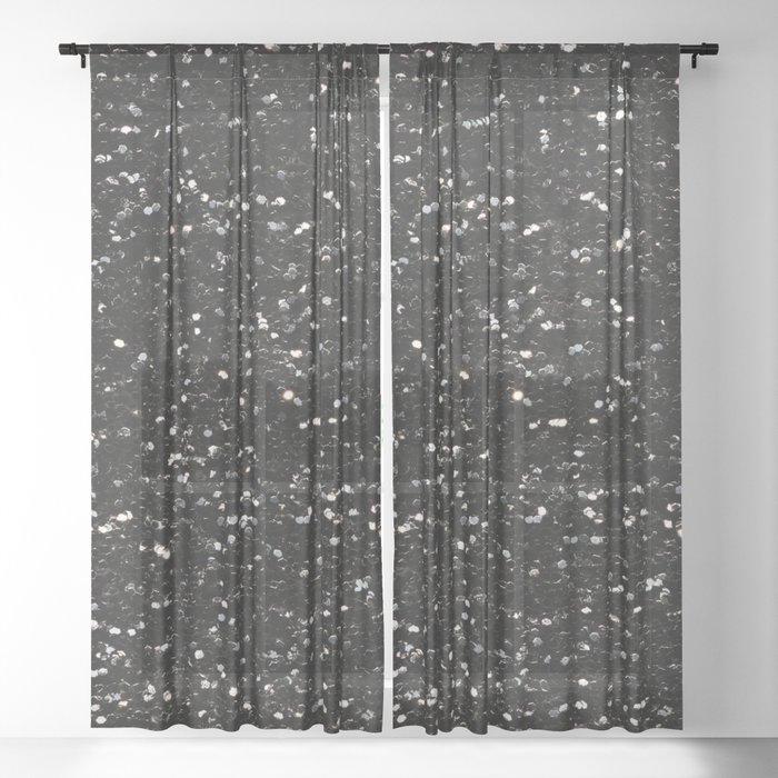 Black And White Shiny Glitter Sparkles, Shiny Sparkle Glitter Shower Curtain