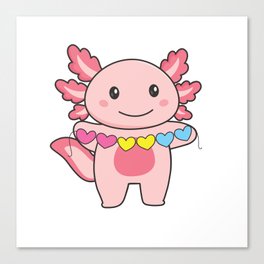 Pansexual Flag Pansexual Pride Lgbtq Axolotl Canvas Print