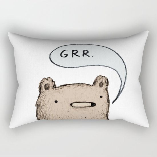 Growling Bear Rectangular Pillow