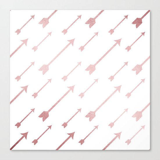 Simply Adventure Arrows in Rose Gold Sunset Canvas Print