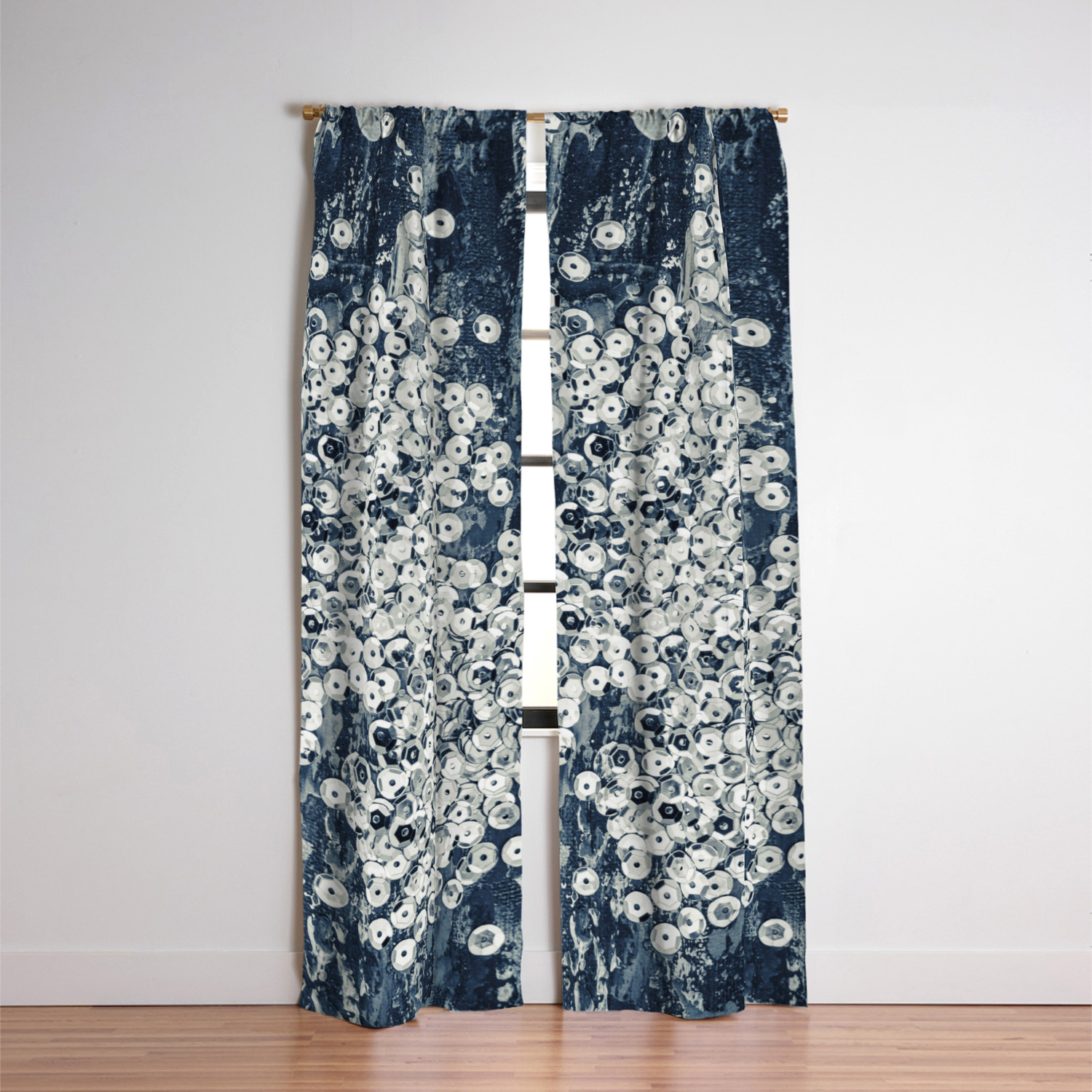 Silver Sequins Blackout Curtain By Lorasi Society6
