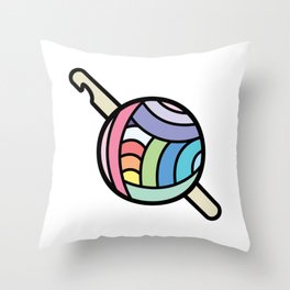 Crochet the Rainbow Throw Pillow