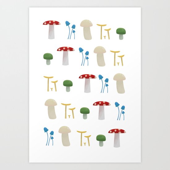Mushroom Pattern Art Print