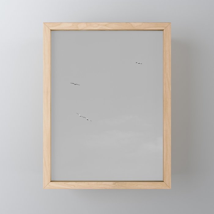 Birds in the sky Framed Mini Art Print