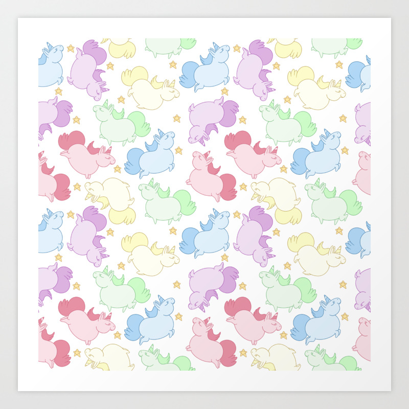 Chubby Unicorn Art Print By Cachicabra Society6