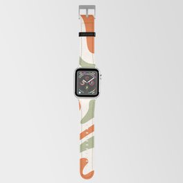 Modern Abstract Pattern 5 in Sage Orange (Liquid Swirl Design) Apple Watch Band