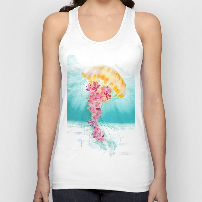 Jellyfish with Flowers Tank Top