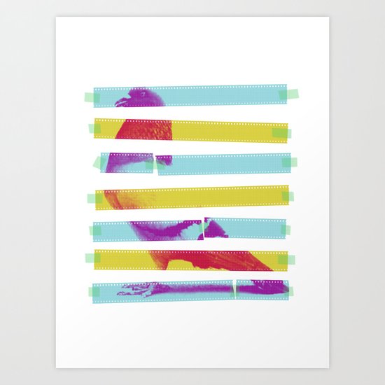 Striped Bird. Art Print