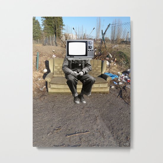 TV Zombie - sit down and watch! Metal Print