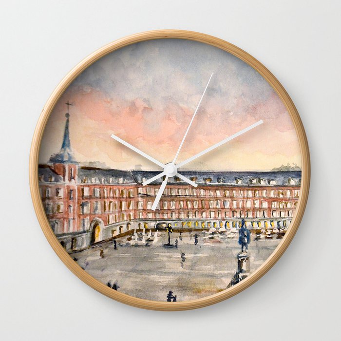 Plaza Mayor de Madrid, Spain Wall Clock