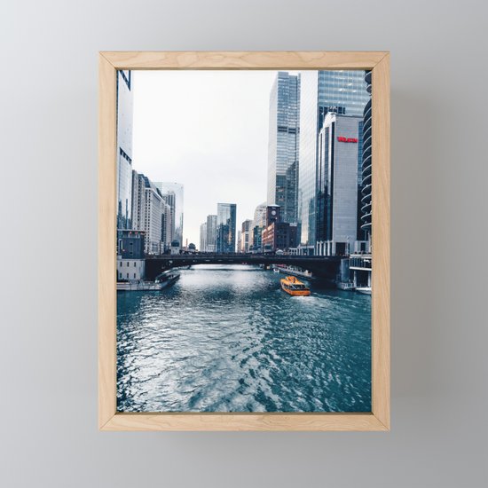 West Chicago River Framed Mini Art Print By Tribiality Society6