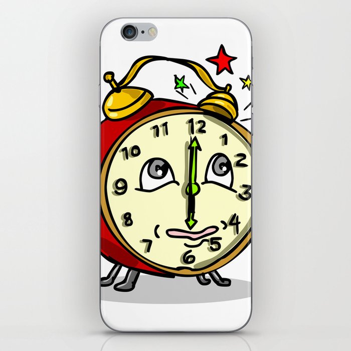 Traditional Alarm Clock Waking Up Cartoon iPhone Skin