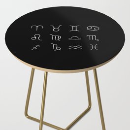 Zodiac constellations symbols in silver Side Table