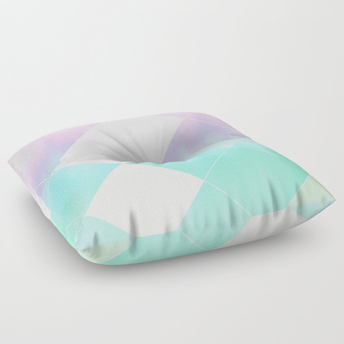 Modern Lilac Lavender Pink  Teal Watercolor Geometrical Brushstrokes Ombre Floor Pillow