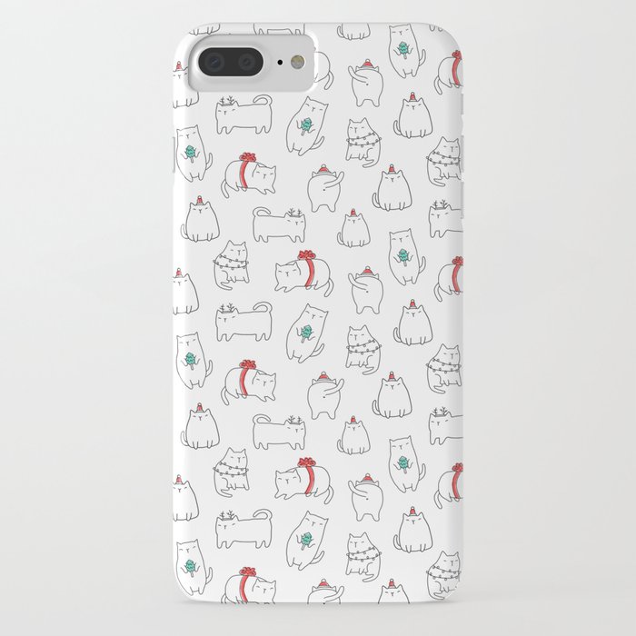 Fat Christmas cats iPhone Case