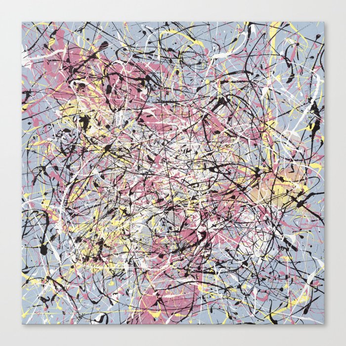 Crescendo - Jackson Pollock style abstract drip canvas art by Rasko Canvas Print