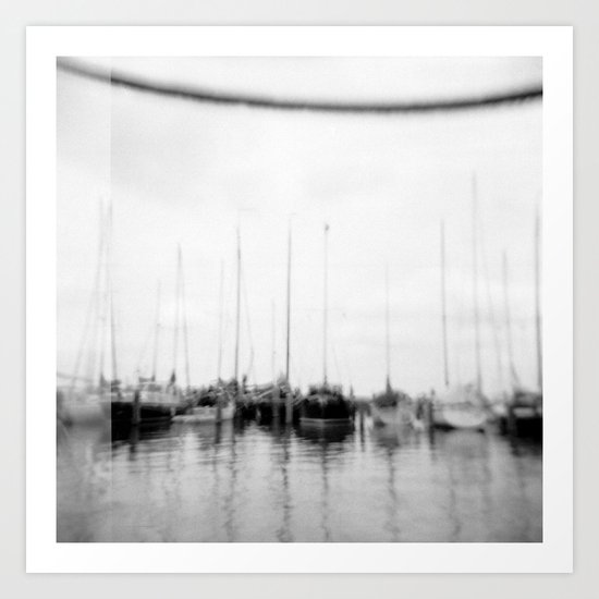 · Go sailing -Analogical Photography Black & White Art Print