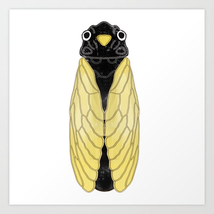 Illustrated French cigale / cicada Art Print