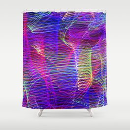Neon Spirals 2 Shower Curtain