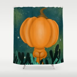 Pumpkin Late night stroll Shower Curtain