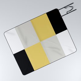 Minimal Abstract Yellow White Black 10 Picnic Blanket