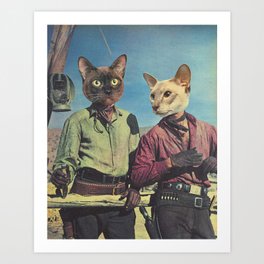 Cowboy Cats - Double trouble Art Print