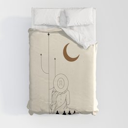 Talking to the Moon - Rustic Duvet Cover