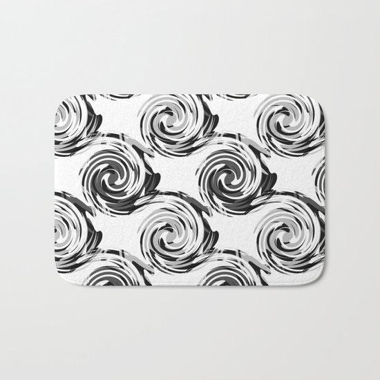 Abstract pattern in black and white tone. Bath Mat