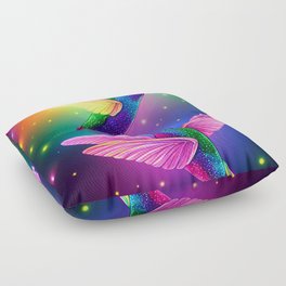 NEON HUMMINGBIRDS Floor Pillow