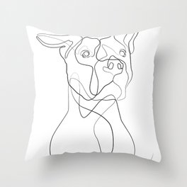 Pitbull Dog Line Art Throw Pillow
