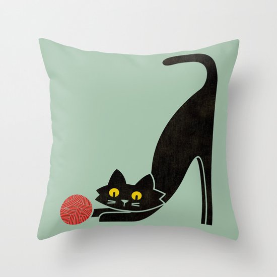 Fitz - the curious cat Throw Pillow