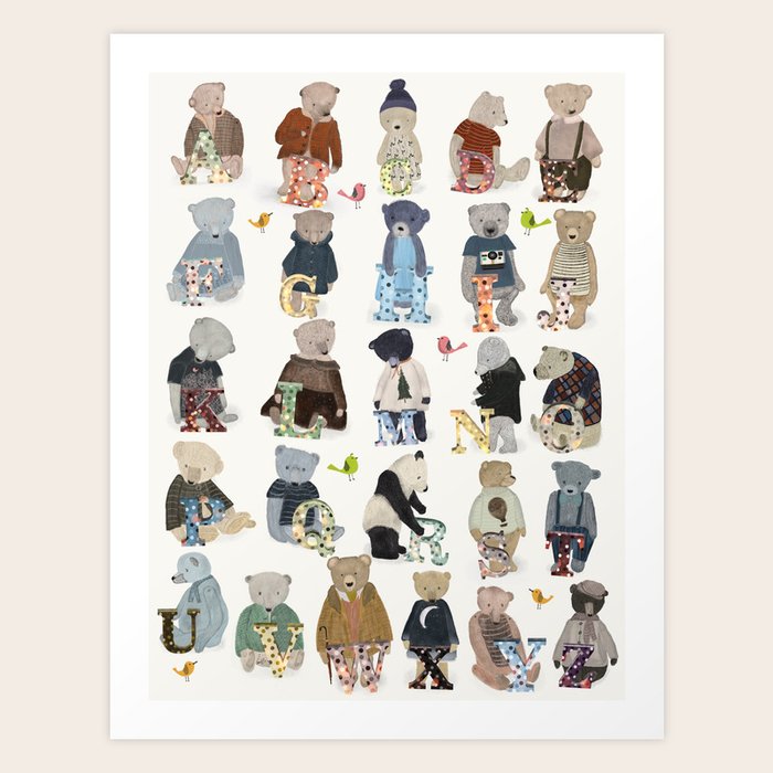 teddy bear with alphabet