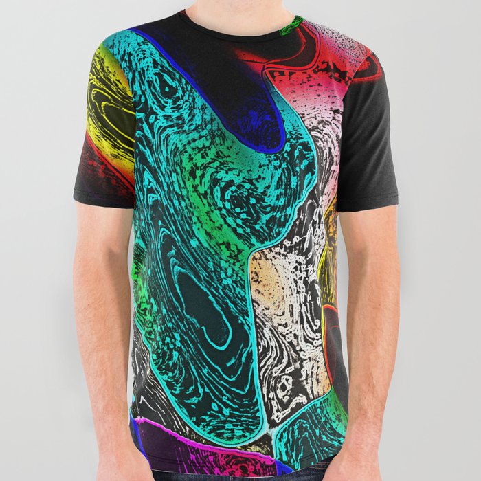 Abstract Seascape All Over Graphic Tee