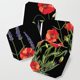 Poppies & Lavendar Coaster
