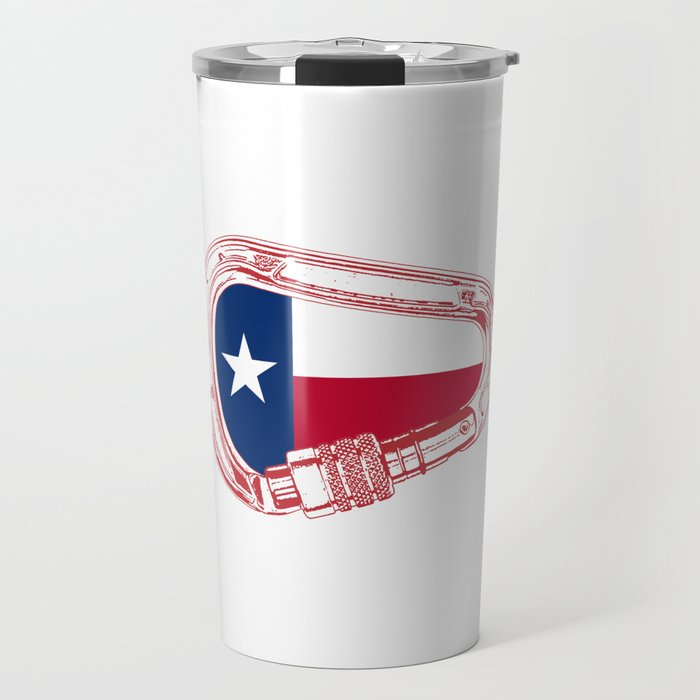 Texas Flag Climbing Carabiner Travel Mug