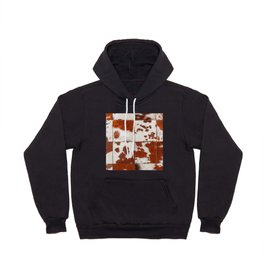 Cowhide brown and white fur patchwork Hoody