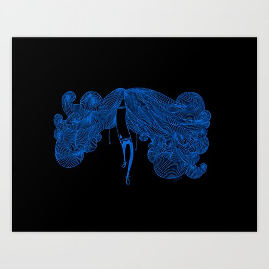 Big Hair Day Art Print
