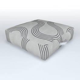 My Favorite Geometric Patterns No.30 - Grey Outdoor Floor Cushion