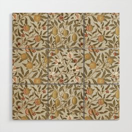 Pomegranate Pattern By William Morris - Gray Vintage Adaption- Small scaled pattern Wood Wall Art