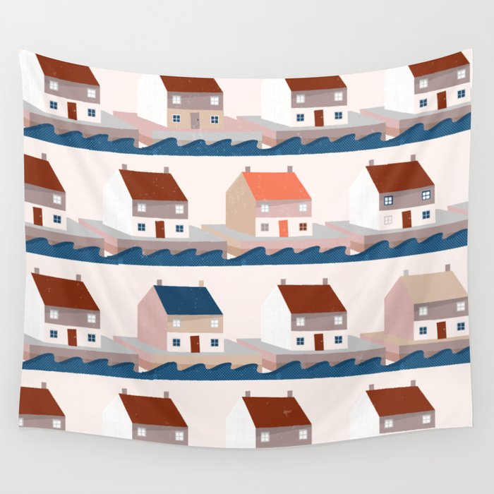 A house by the sea Wall Tapestry