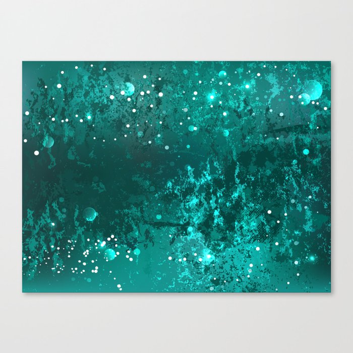 Emerald Glitter Background Canvas Print