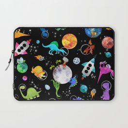 Dinosaur Astronauts In Outer Space Laptop Sleeve