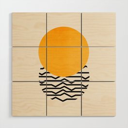 Sun & Ripples Wood Wall Art
