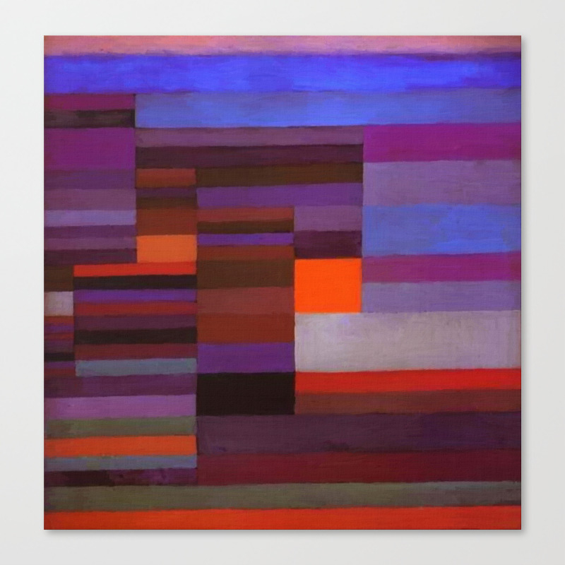 Paul Klee Fire In The Evening Colorful Abstract Art Canvas Print