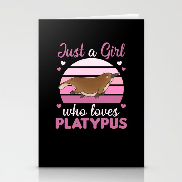 Just A Girl who Loves platypuses Sweet Animals Stationery Cards