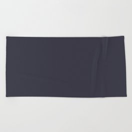 Dark Gray Blue Solid Color Pantone Parisian Night 19-4022 TCX Shades of Black Hues Beach Towel