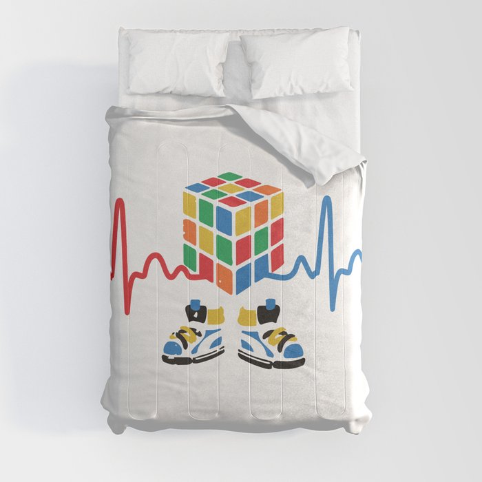 Heartbeat rubik cube / cube lover / cube game Comforter