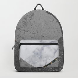 Marble Gray Copper Black Gold Chevron Backpack