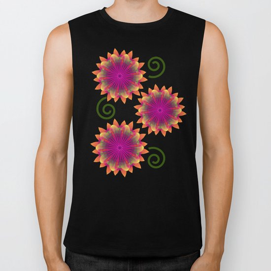 Magical colourful fantasy flower Biker Tank