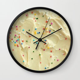 Vanilla Cake Frosting & Candy Sprinkles Wall Clock
